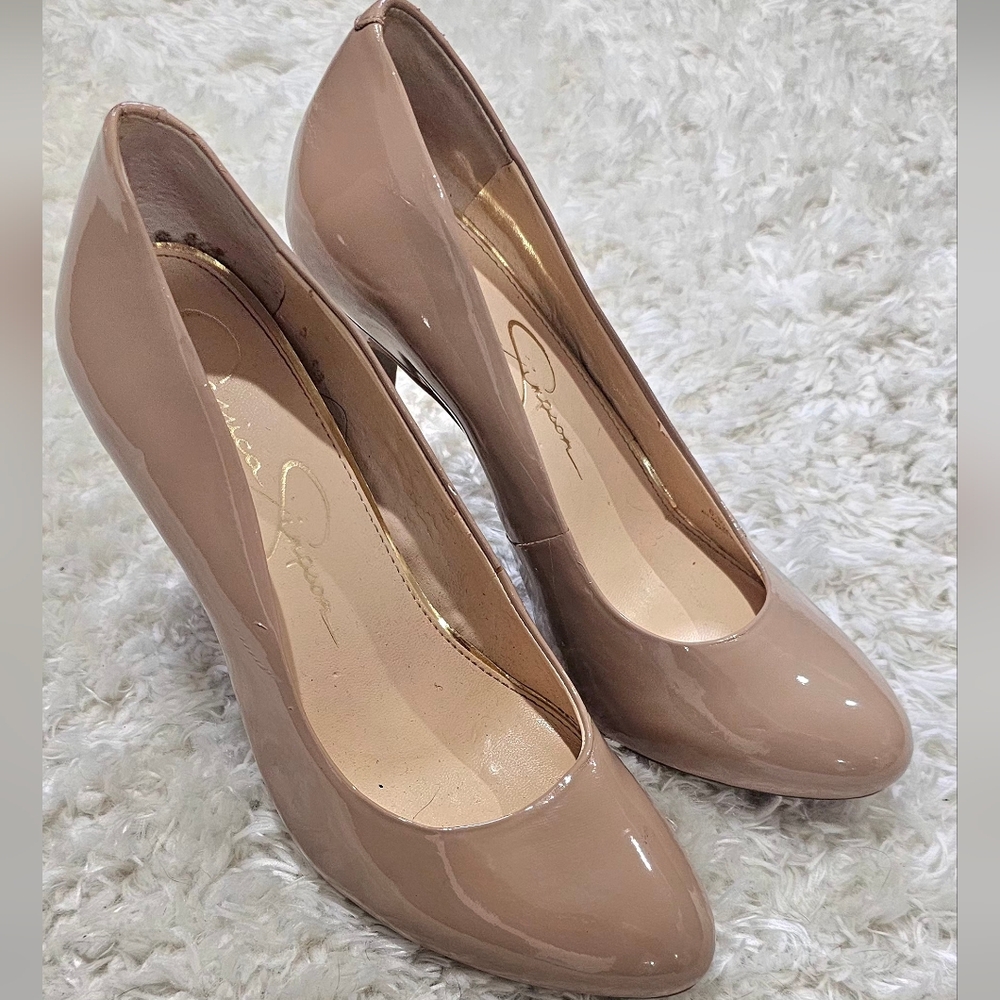 Jessica Simpson Nude Patent Leather Pumps